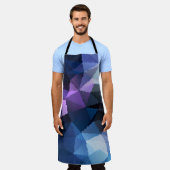 Mozaïek in blauw en roze kleuren schort (Gedragen)