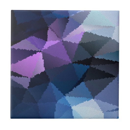 Mozaïek in blauw en roze kleuren tegeltje (Voorkant)