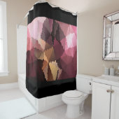 Mozaïek in bruin-roze en gele kleuren douchegordijn (In situ)