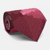 Mozaïek in bruin-roze en gele kleuren stropdas (Opgerold)