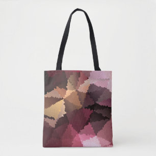 Mozaïek in bruin-roze en gele kleuren tote bag