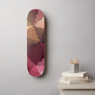 Mozaïek in bruinroze en gele kleuren persoonlijk skateboard