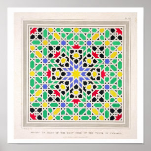 Mozaïek in de dado aan de oostzijde van de toren poster