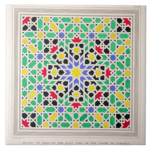 Mozaïek in de dado aan de oostzijde van de toren tegeltje