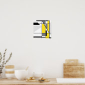 Mozaïek in geel, grijs en zwart geometrisch ontwer poster (Keuken)