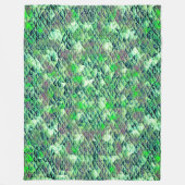 Mozaïek in groene driehoeken met verlooptonen fleece deken (Voorkant)