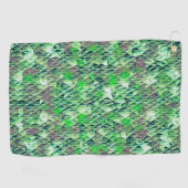 Mozaïek in groene driehoeken met verlooptonen golfhanddoek (Horizontaal)