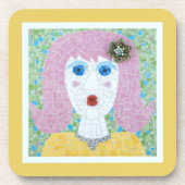 Mozaïek - Ingrid met Gele & ivory Border Onderzetter (Voorkant)