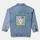 Mozaïek - Ingrid met Groene & Blauwe Grens Denim Jacket (Achterkant)