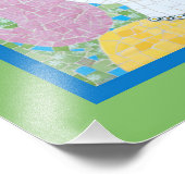 Mozaïek - Ingrid met Groene & Blauwe Grens Foto Afdruk (Hoek)