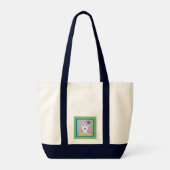 Mozaïek - Ingrid met Groene & Blauwe Grens Tote Bag (Achterkant)