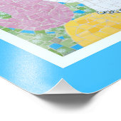 Mozaïek - Ingrid met Turquoise & Ivory Border Foto Afdruk (Hoek)