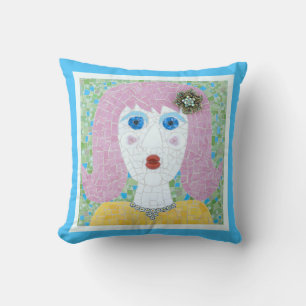 Mozaïek - Ingrid met Turquoise & Ivory Border Kussen