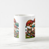 Mozaïek Kat in Paddenstoelen Koffiemok (Center)