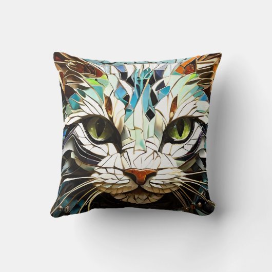 Mozaïek Kat Kussen gooien kussens (Achterkant)