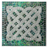 Mozaïek Keltische knoop - Abalone Shell en Pearl Tegeltje (Voorkant)