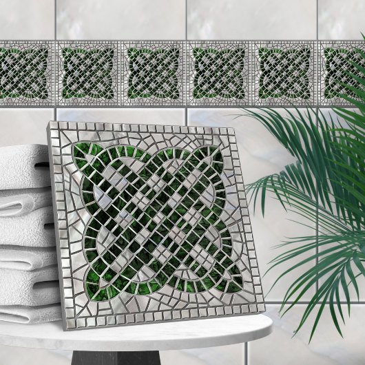 Mozaïek Keltische knoop - Abalone Shell en Pearl Tegeltje