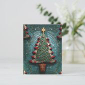 Mozaïek Kerstboom Feestdagenkaart (Staand voorkant)