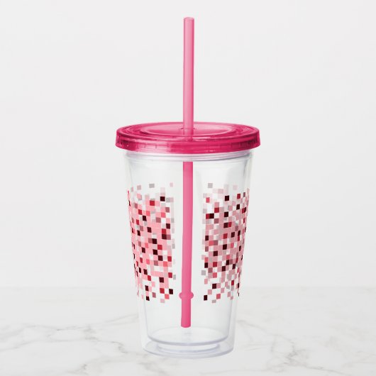 Mozaïek, kleine vierkantjes. acryl drinkbeker (Rechts)