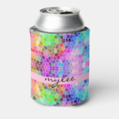 Mozaïek Kleurrijke Regenboog Roze Blauw Abstract F Blikjeskoeler (Blikje Achterkant)