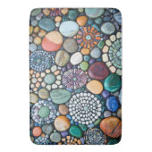 Mozaïek Kleurrijke Stenen Woord Zee Glas Badmat (Voorkant Verticaal)