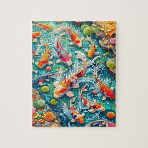 Mozaïek Koi Vijver Vis Jigsaw Puzzel