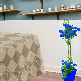 Mozaïek krabbel bloem vierkanten tafelkleed