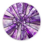 Mozaïek Kunst - Amethist collage Keramische Knop (Voorkant)