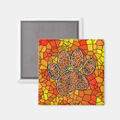 Mozaïek Kunst Hondenpootafdruk Magneet (Voorkant / Achterkant)