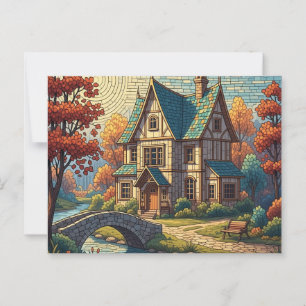 Mozaïek kunststijl ansichtkaart briefkaart