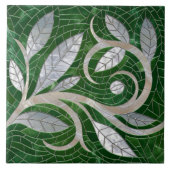 Mozaïek Leaf Swirl ornament Tegeltje (Voorkant)