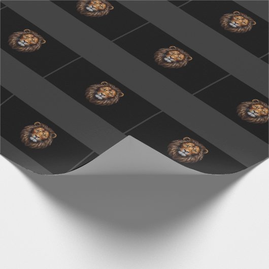 Mozaïek Leeuw Portret gekleurd glas Wrapping Papie Cadeaupapier (Hoek)