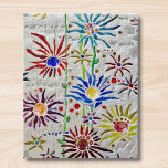 mozaïek legpuzzel<br><div class="desc">Deze unieke puzzel is versierd met een mozaïek van abstracte bloemen. Origineel mozaïek © Michele Davies.</div>