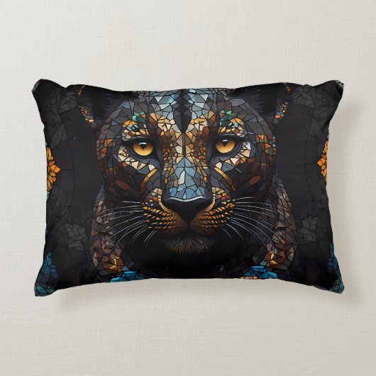 Mozaïek Leopard Majesteit Accent Kussen (Voorkant)