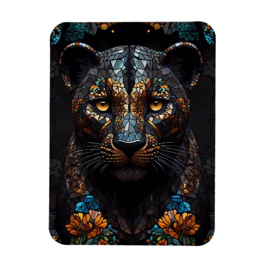 Mozaïek Leopard Majesteit Magneet (Verticaal)