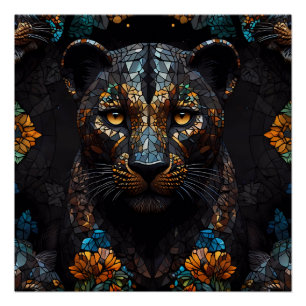 Mozaïek Leopard Majesteit Perfect Poster