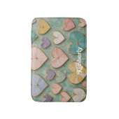 Mozaïek Liefde: Pastel Harten Badmat (Voorkant Verticaal)