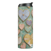 Mozaïek Liefde: Pastel Harten Thermosbeker (Gedraaid links)