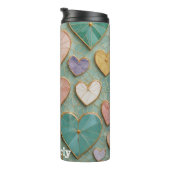Mozaïek Liefde: Pastel Harten Thermosbeker (Geroteerd rechts)