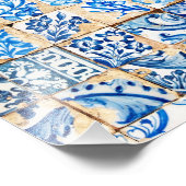 mozaïek lissabon blauwe decoratie portugal oude te foto afdruk (Hoek)