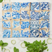 mozaïek lissabon - blauwe versiering portugal - ou theedoek (Gevouwen)