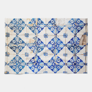 mozaïek lissabon - blauwe versiering portugal - ou theedoek