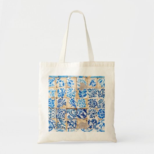mozaïek lissabon - blauwe versiering portugal - ou tote bag (Voorkant)