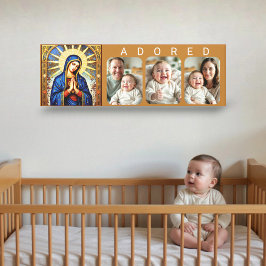 Mozaïek Madonna - AANBIDDELIJKE Babyfoto Canvas Afdruk