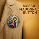 Mozaïek Madonna Vierkante Button 5,1 Cm