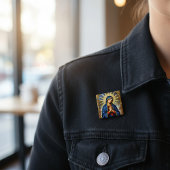 Mozaïek Madonna Vierkante Button 5,1 Cm