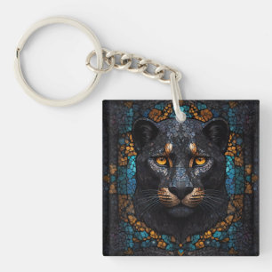 Mozaïek Majesteit: De Zwarte Panter Sleutelhanger