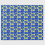 Mozaïek Mandala blauw en geel Cadeaupapier (Vlak)