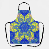 Mozaïek Mandala blauw en geel Schort (Voorkant)