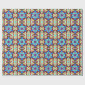 Mozaïek Mandala blauw roze en geel Cadeaupapier (Vlak)